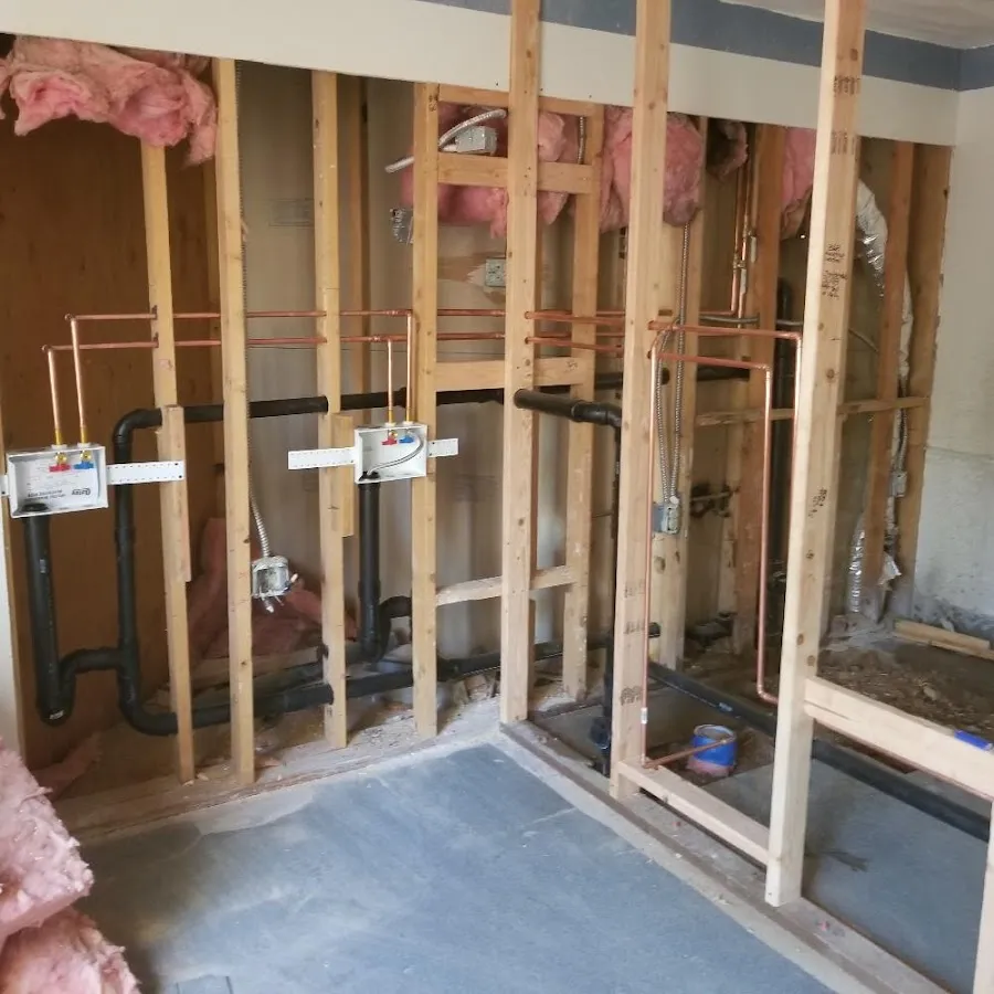 Copper pipe rough-in and plumbing installation in Walnut Creek
